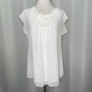 Max Studio open yoke crepe top